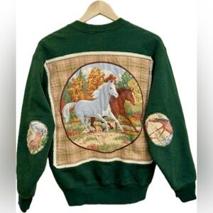 Embellished horse sweatshirt jacket.
